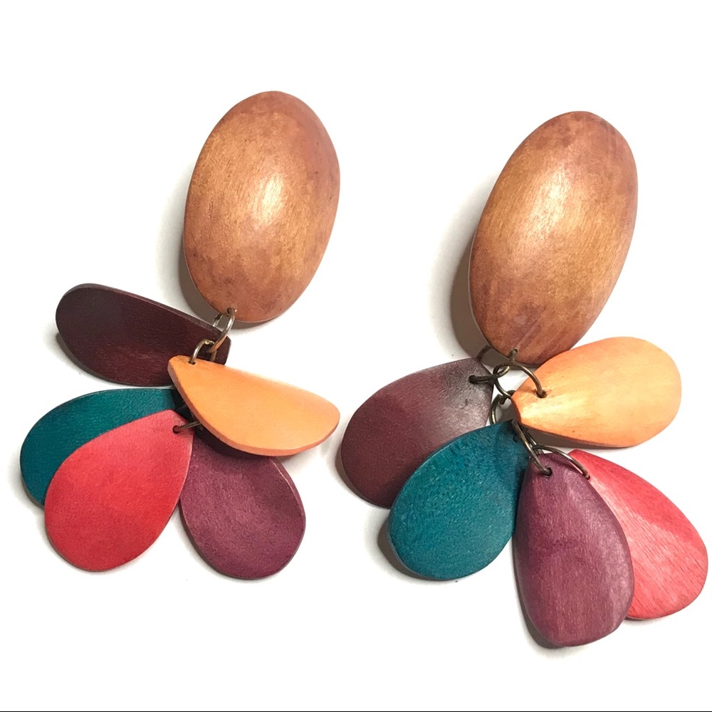 Vintage Dangle Statement Lightweight Earrings - image 2